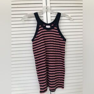 Red and Blue Striped Sporty Tank Top